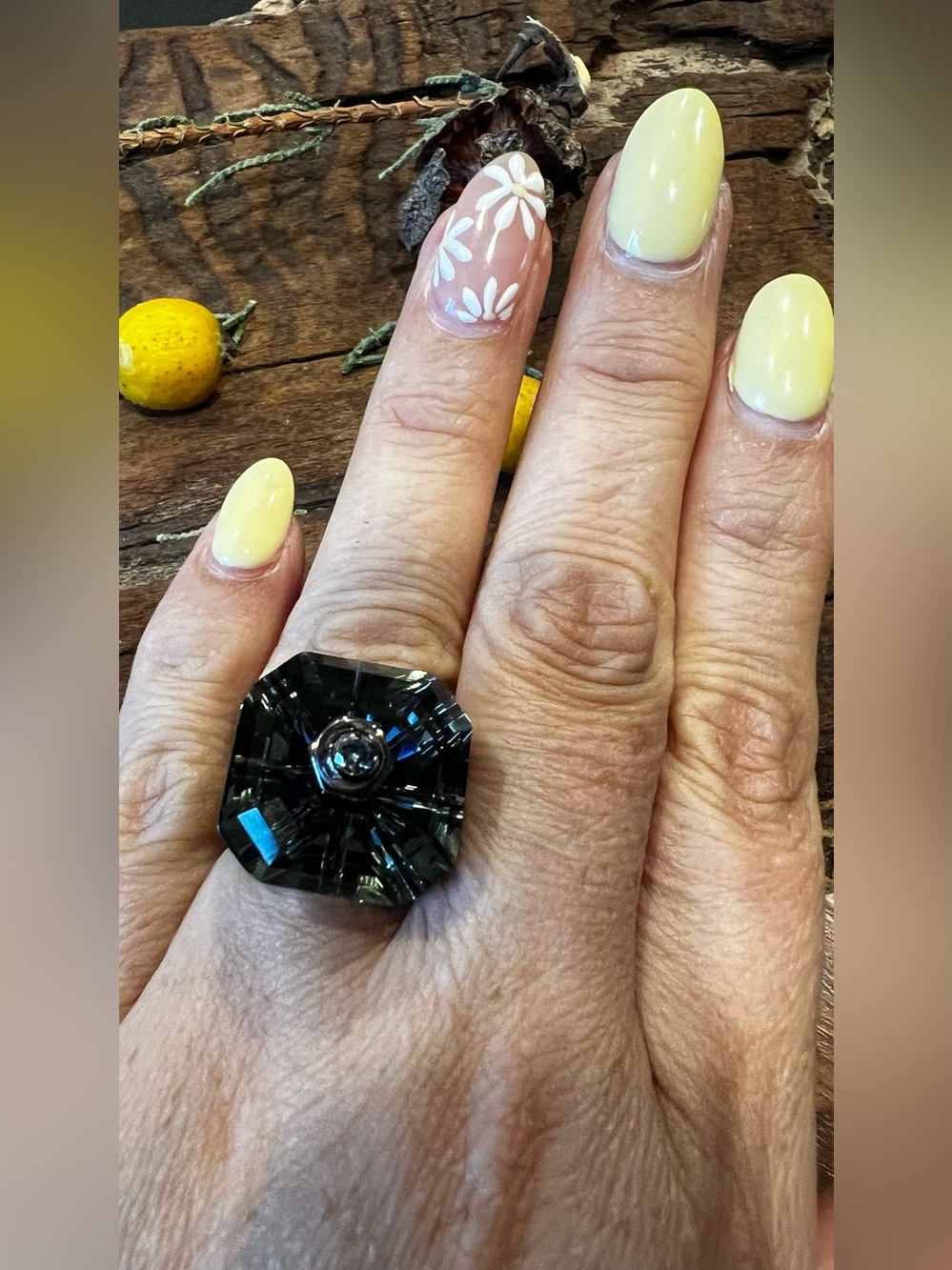 Swarovski Numina Cocktail Ring Octagonal cut Black Ruthenium Plated Faceted